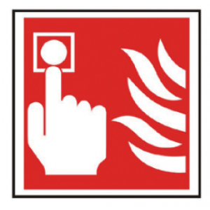 Fire Alarm Call Point Sign - Vinyl (100mm x 100mm) CPV